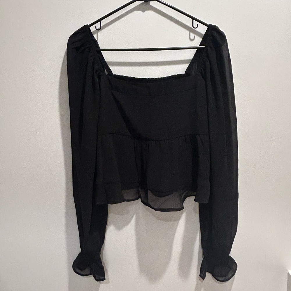 Abercrombie Long-Sleeve Squareneck Babydoll Top